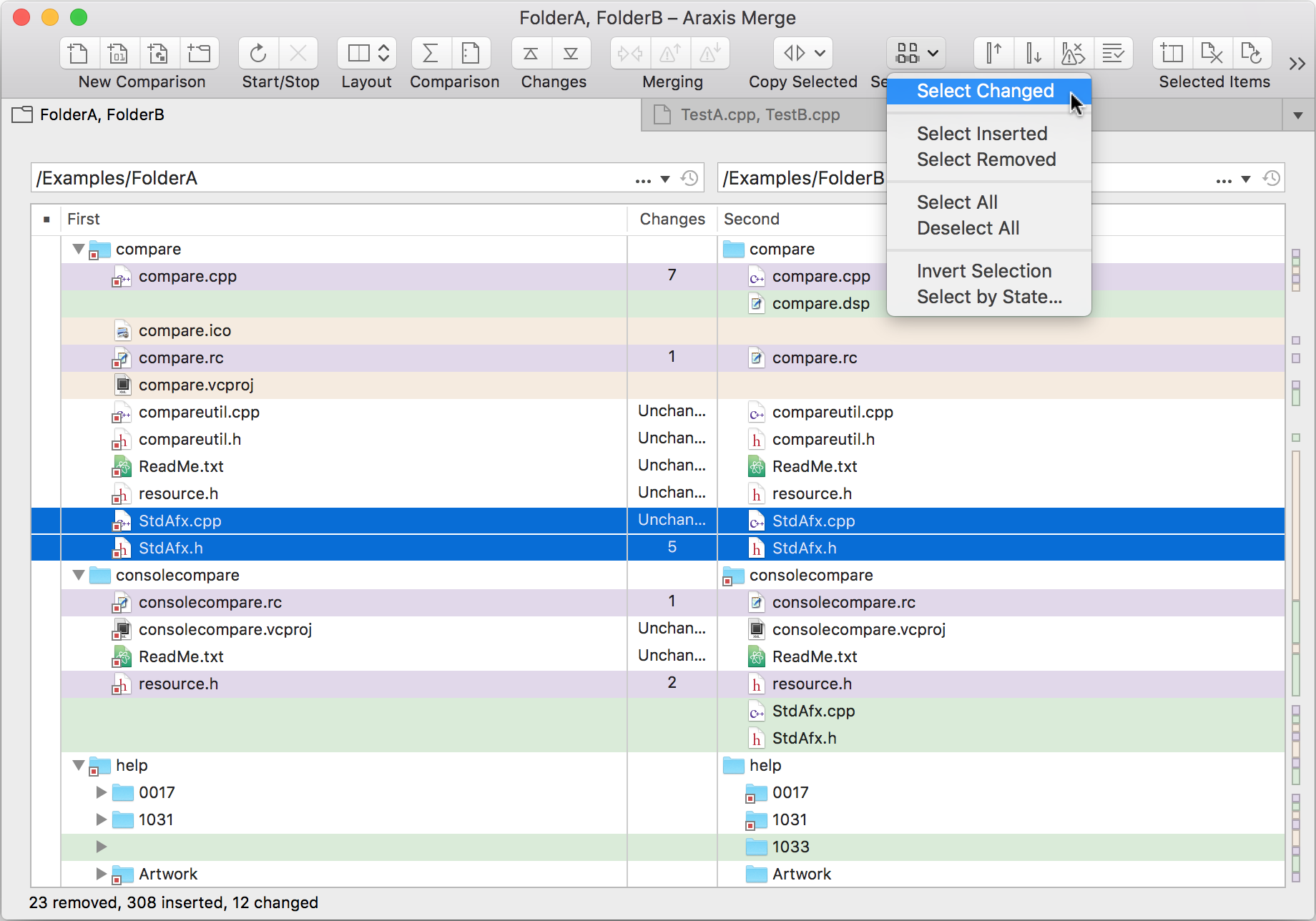 Overview of folder comparison and synchronization